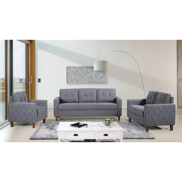 Harrad – Salon 3 pièces touffeté, style milieu de siècle