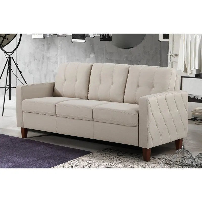 Canapé rembourré capitonné Rossetti Mid-Century
