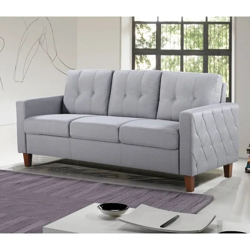 Canapé rembourré capitonné Rossetti Mid-Century