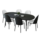 Ensemble de salle à manger 7 pièces en acier noir avec 6 chaises et table Collection Tule
