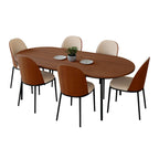 Ensemble de salle à manger 7 pièces en acier noir avec 6 chaises et table Collection Tule