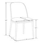 Ensemble de salle à manger 7 pièces en acier noir avec 6 chaises et table Collection Tule