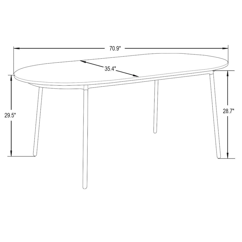 Ensemble de salle à manger 7 pièces en acier noir avec 6 chaises et table Collection Tule
