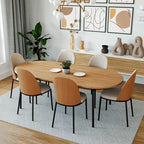 Ensemble de salle à manger 7 pièces en acier noir avec 6 chaises et table Collection Tule