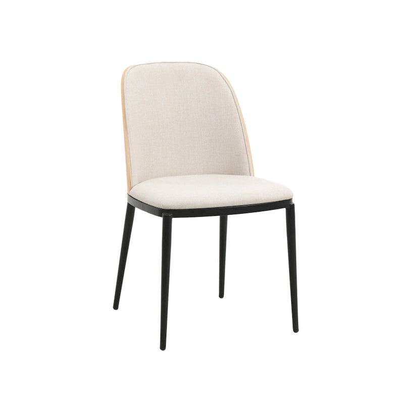 Ensemble de salle à manger 7 pièces en acier noir avec 6 chaises et table Collection Tule