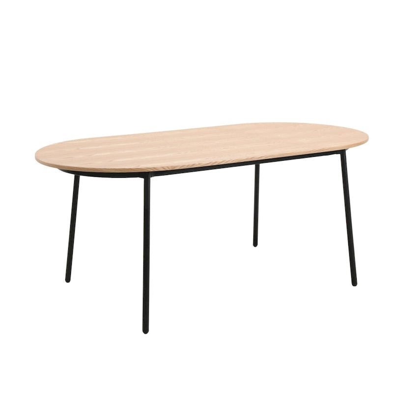 Ensemble de salle à manger 7 pièces en acier noir avec 6 chaises et table Collection Tule