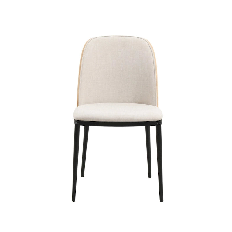 Ensemble de salle à manger 7 pièces en acier noir avec 6 chaises et table Collection Tule