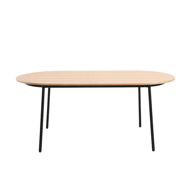 Ensemble de salle à manger 7 pièces en acier noir avec 6 chaises et table Collection Tule