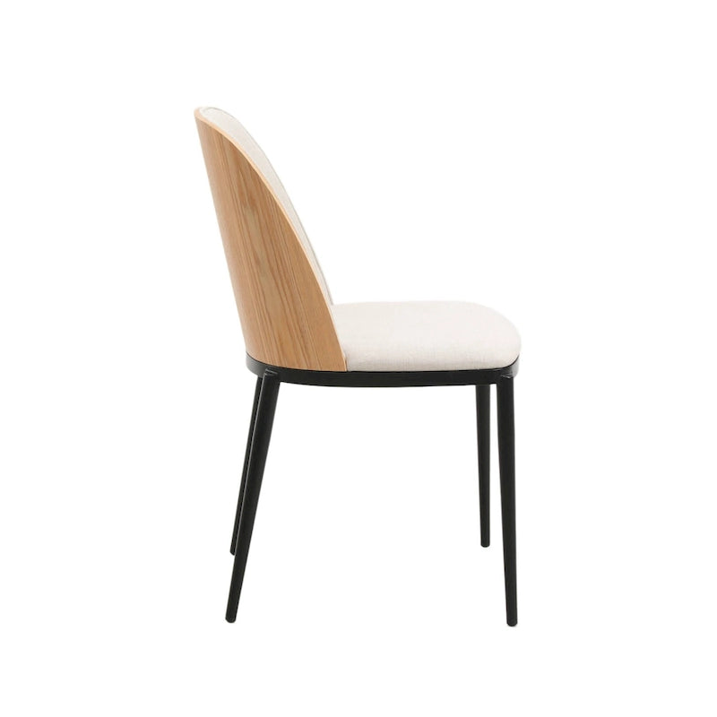Ensemble de salle à manger 7 pièces en acier noir avec 6 chaises et table Collection Tule