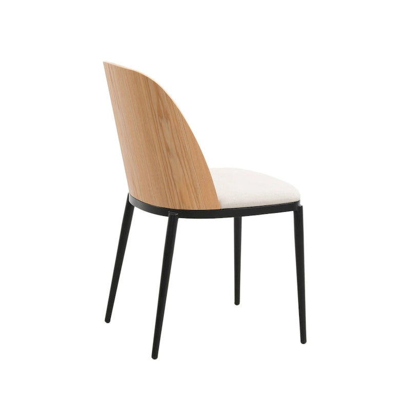 Ensemble de salle à manger 7 pièces en acier noir avec 6 chaises et table Collection Tule