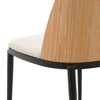 Ensemble de salle à manger 7 pièces en acier noir avec 6 chaises et table Collection Tule