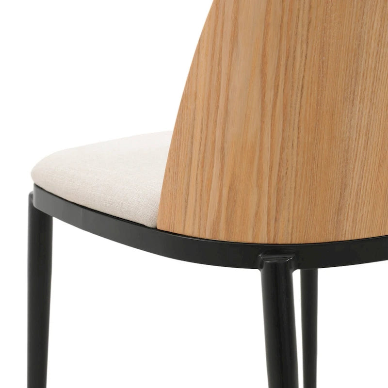 Ensemble de salle à manger 7 pièces en acier noir avec 6 chaises et table Collection Tule