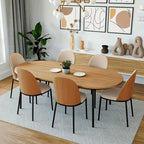 Ensemble de salle à manger 7 pièces en acier noir avec 6 chaises et table Collection Tule