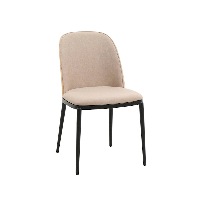 Ensemble de salle à manger 7 pièces en acier noir avec 6 chaises et table Collection Tule