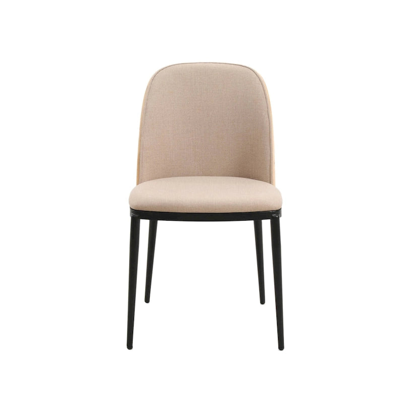 Ensemble de salle à manger 7 pièces en acier noir avec 6 chaises et table Collection Tule