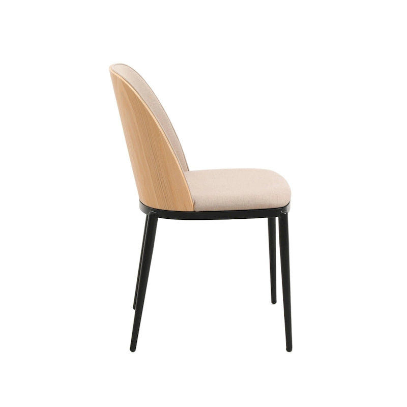 Ensemble de salle à manger 7 pièces en acier noir avec 6 chaises et table Collection Tule