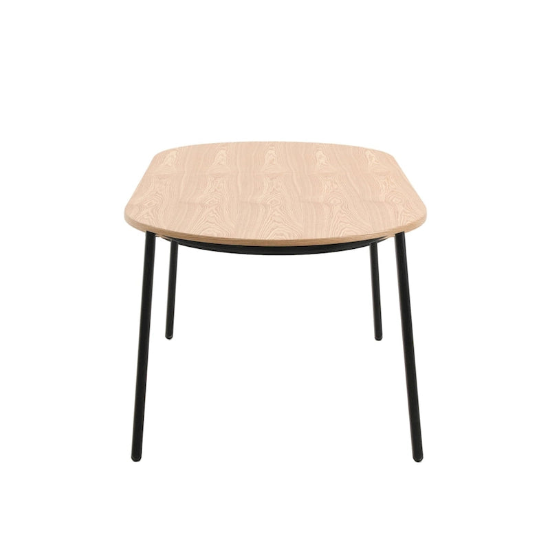 Ensemble de salle à manger 7 pièces en acier noir avec 6 chaises et table Collection Tule