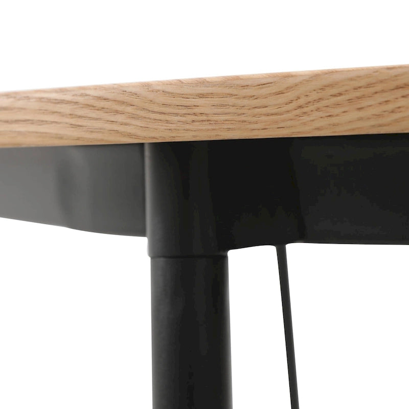Ensemble de salle à manger 7 pièces en acier noir avec 6 chaises et table Collection Tule