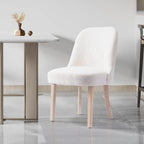 Chaise d'appoint rembourrée en polyester bouclé - Résistante à l'eau et aux taches