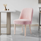 Chaise d'appoint rembourrée en polyester bouclé - Résistante à l'eau et aux taches
