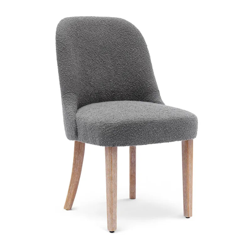 Chaise d'appoint rembourrée en polyester bouclé - Résistante à l'eau et aux taches