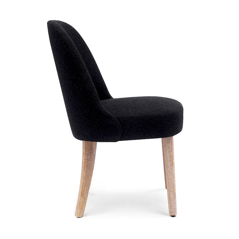 Chaise d'appoint rembourrée en polyester bouclé - Résistante à l'eau et aux taches