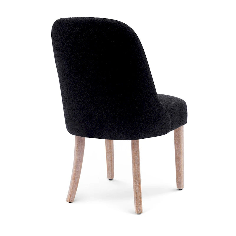 Chaise d'appoint rembourrée en polyester bouclé - Résistante à l'eau et aux taches