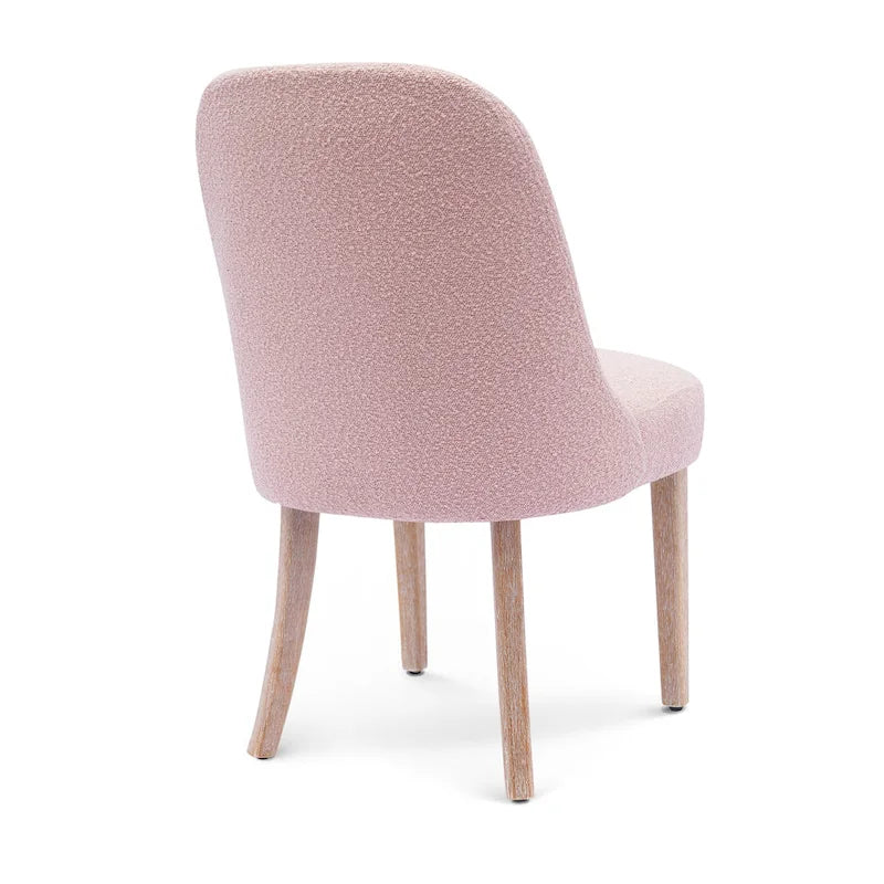 Chaise d'appoint rembourrée en polyester bouclé - Résistante à l'eau et aux taches