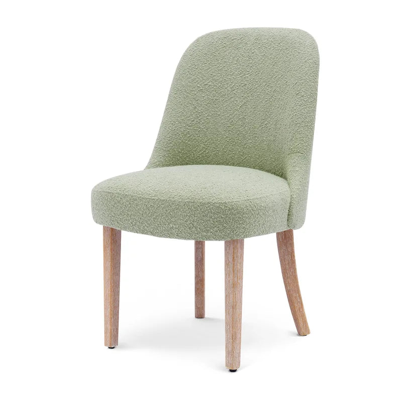 Chaise d'appoint rembourrée en polyester bouclé - Résistante à l'eau et aux taches