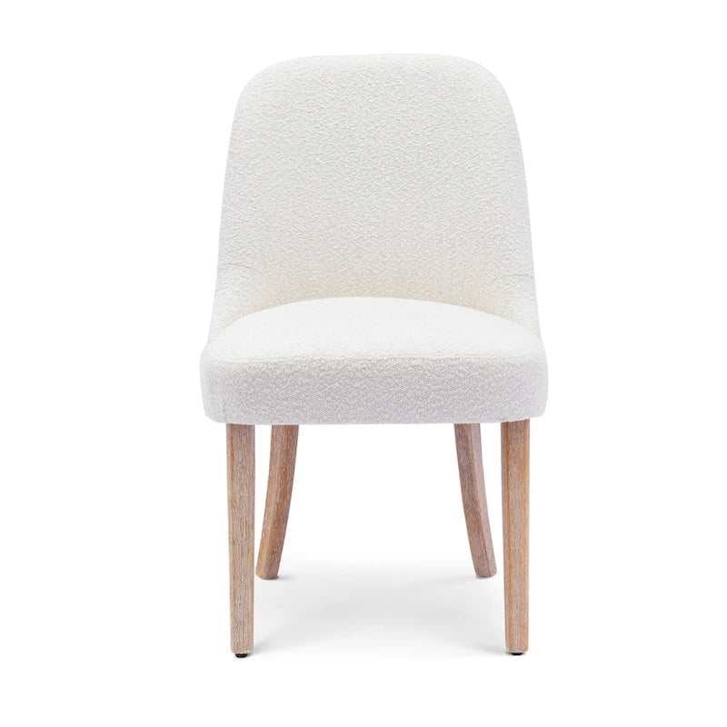 Chaise d'appoint rembourrée en polyester bouclé - Résistante à l'eau et aux taches