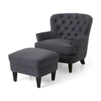Fauteuil et repose-pieds de club Correia