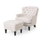 Fauteuil et repose-pieds de club Correia