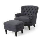 Fauteuil et repose-pieds de club Correia