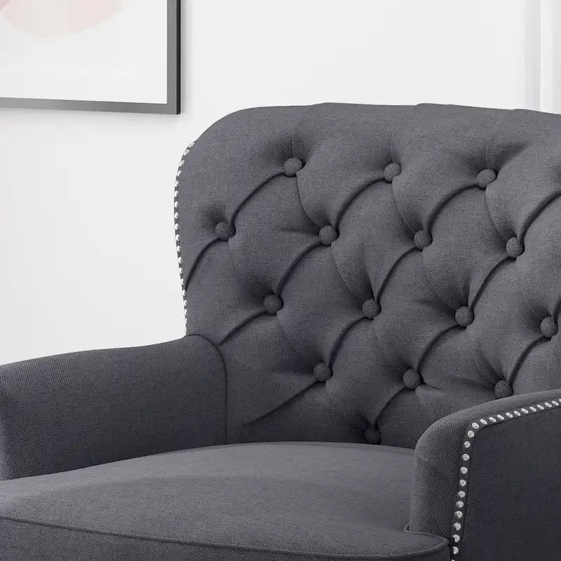 Fauteuil et repose-pieds de club Correia
