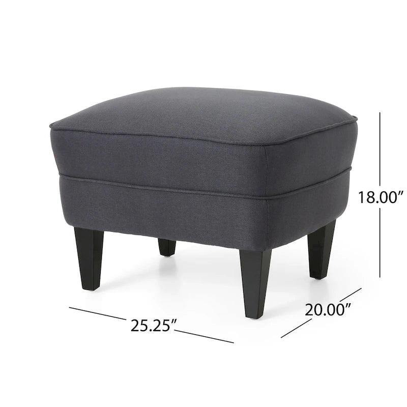 Fauteuil et repose-pieds de club Correia