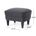 Fauteuil et repose-pieds de club Correia