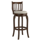 Tabouret de bar pivotant Ali Modern en lin à dossier haut de 74 cm