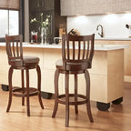 Tabouret de bar pivotant Ali Modern en lin à dossier haut de 74 cm