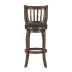 Tabouret de bar pivotant Ali Modern en lin à dossier haut de 74 cm