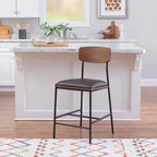 Tabouret de comptoir Lowrey en similicuir et métal de 25 po