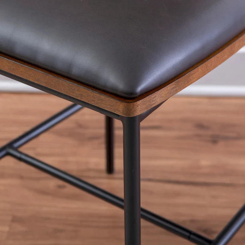 Tabouret de comptoir Lowrey en similicuir et métal de 25 po