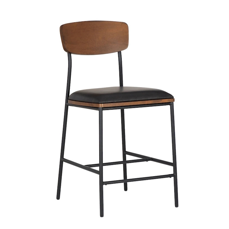 Tabouret de comptoir Lowrey en similicuir et métal de 25 po