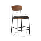 Tabouret de comptoir Lowrey en similicuir et métal de 25 po