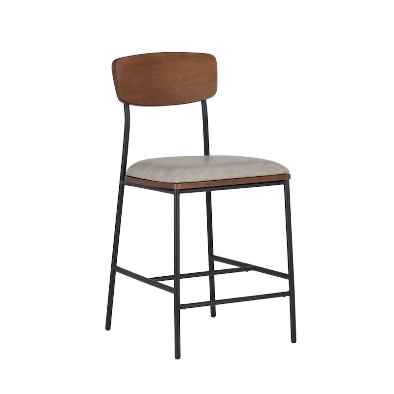 Tabouret de comptoir Lowrey en similicuir et métal de 25 po