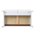 Commode à tiroirs en bois massif pulvérisé avec poignée ronde rétro, blanc