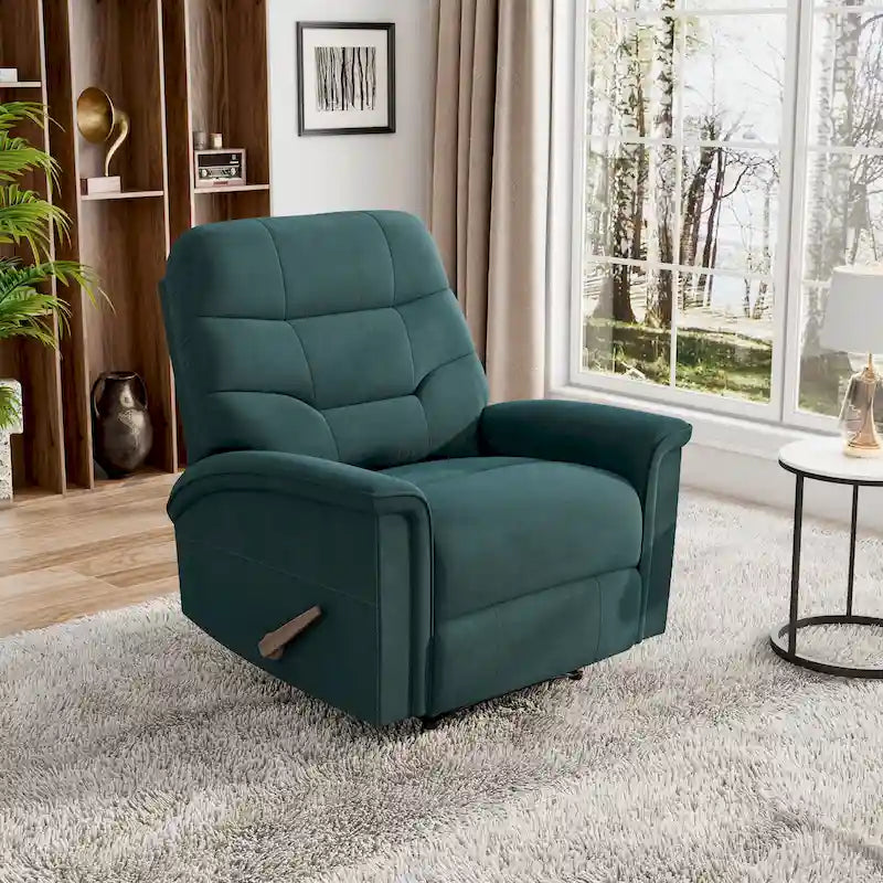 Fauteuil inclinable Beck Wall Hugger moyen bleu en microfibre