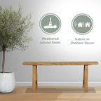 Banc Noodle Artissance 43L en Bois Naturel pour Intérieur et Extérieur, Siège d'Appoint pour Entrée ou Patio