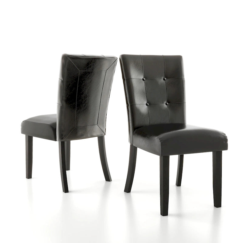 Chaise d'appoint Lerc contemporaine en similicuir touffeté expresso