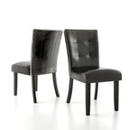 Chaise d'appoint Lerc contemporaine en similicuir touffeté expresso