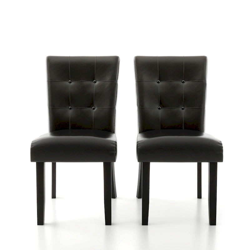 Chaise d'appoint Lerc contemporaine en similicuir touffeté expresso
